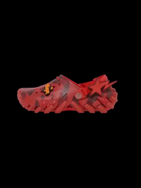 bape x crocs echo — Rouge